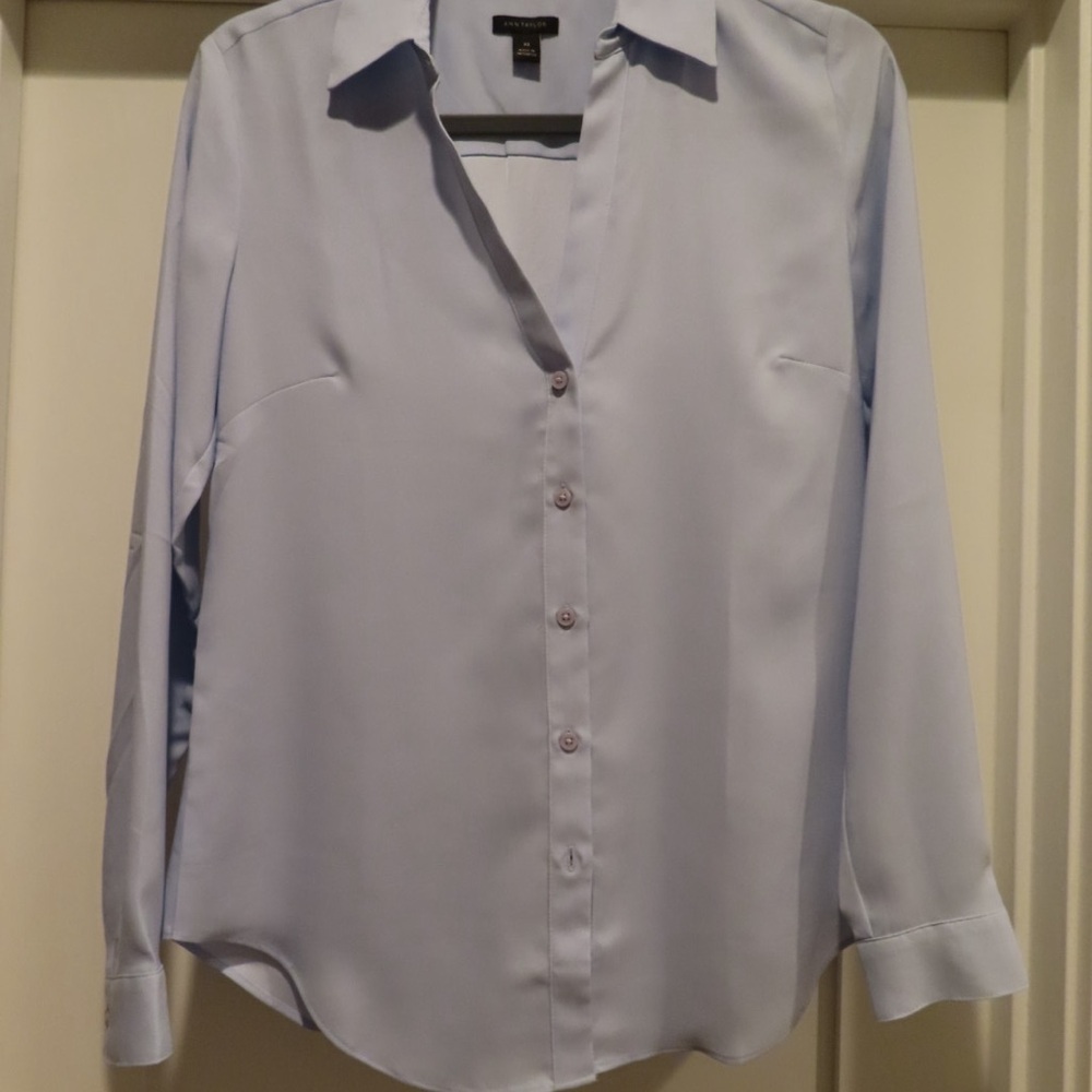 Ann Taylor Sky Blue Collared Shirt